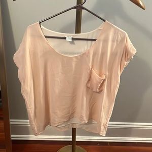 Two layer pale pink with white underlay top